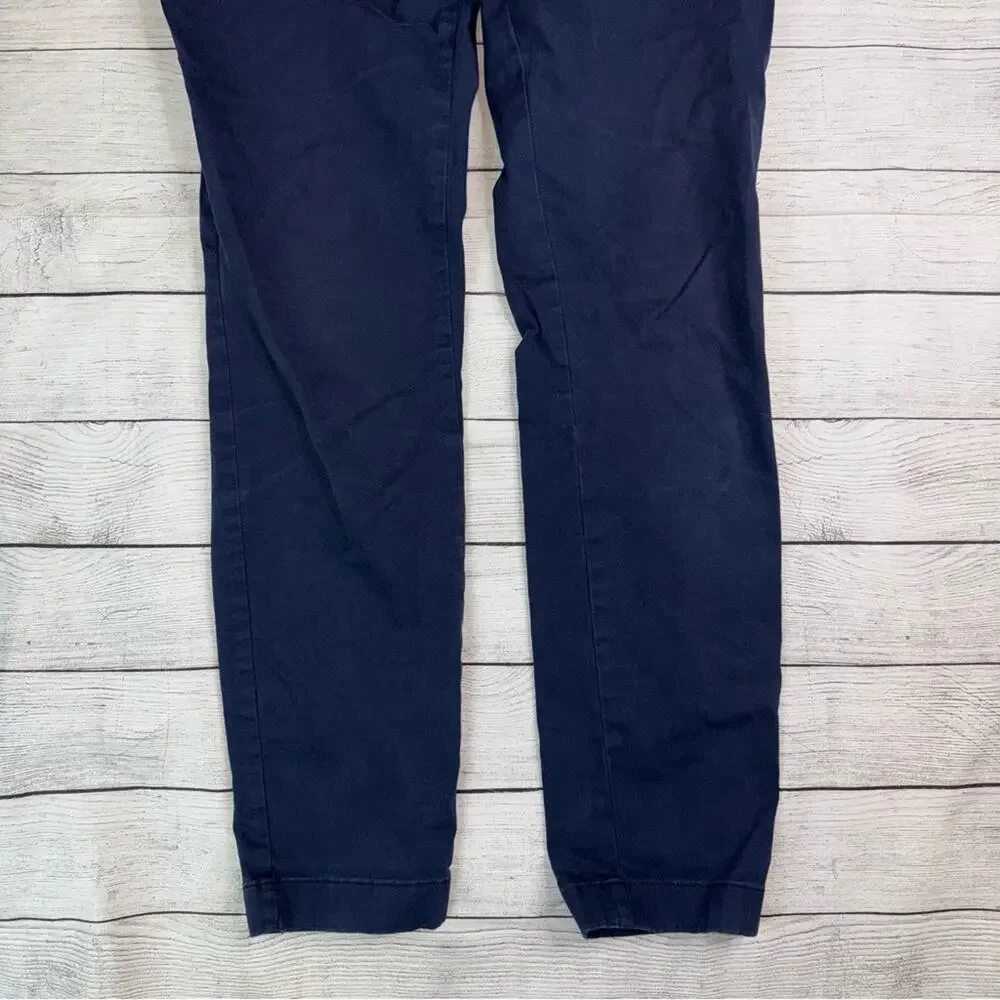 J. Crew Men's Size 33 x 32 Style 250 Skinny Chino Pants Navy Blue Stretch